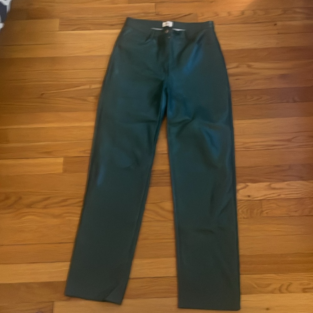 Aritzia Wilfred Faux Leather Pants Teal Size 4